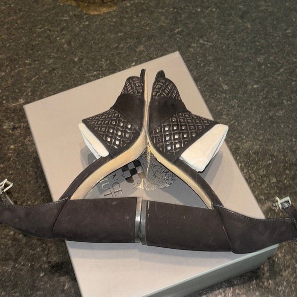 Vince Camuto Black Peep-Toe Heels - Picture 5 of 7